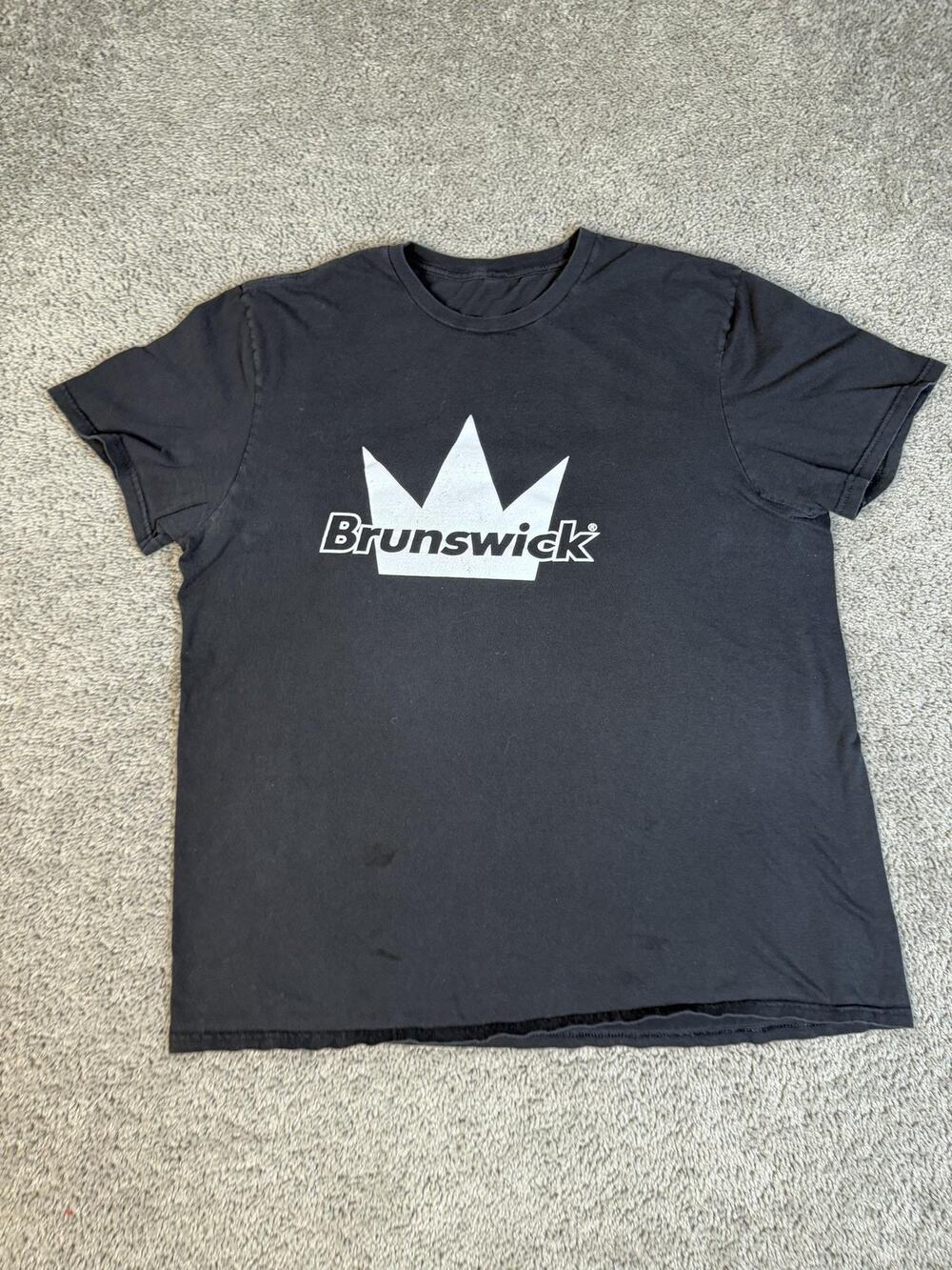 Brunswick Shirt Mens XL Black Crown Logo Graphic Crew Neck Jersey Regular Fit